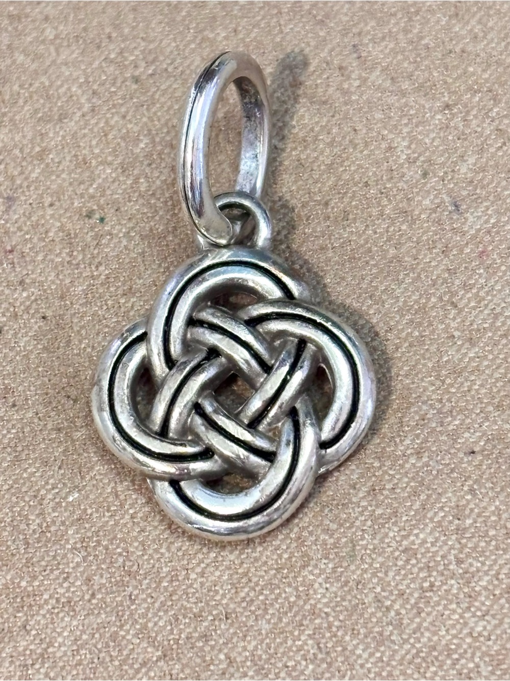 🆕Listing! Brighton Interlok Knot charm Woven silver strands Symbol of loyalty